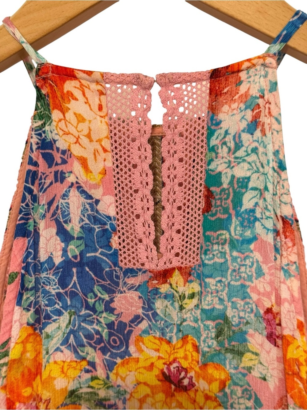 Anthropologie Bhanuni by Jyoti Yuko Halter Maxi Dress Boho Floral Beaded Size 8 - Picture 5 of 16